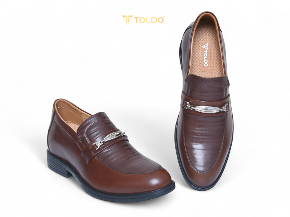 Giày lười tăng 8cm chiều cao da thật